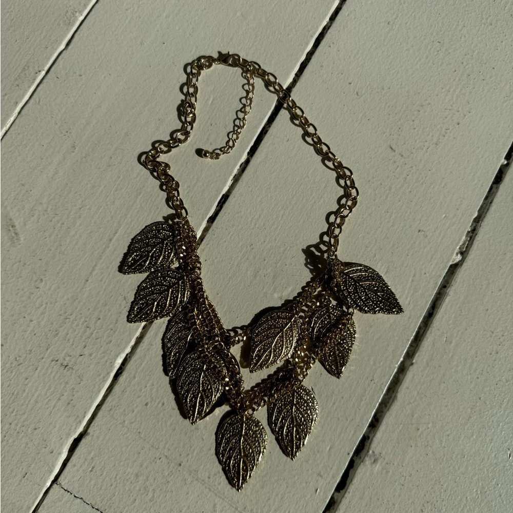 Gold Leaf Statement Necklace